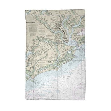 BETSY DRAKE Betsy Drake KT11521 Charleston Harbor & Approaches; SC Nautical Map Kitchen Towel KT11521